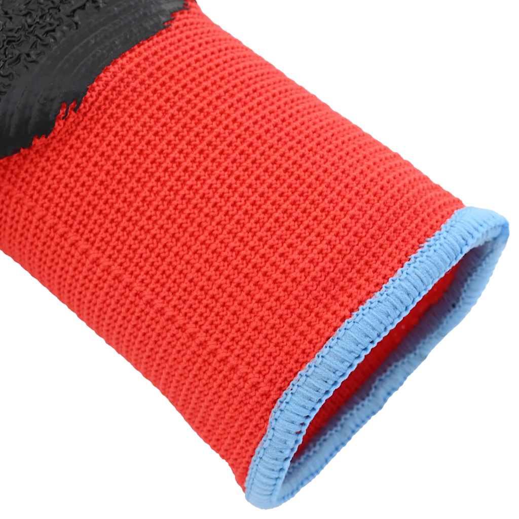 Munkakesztyűk 12 pcs Piros és Fekete 9 / l Latex bevonat 