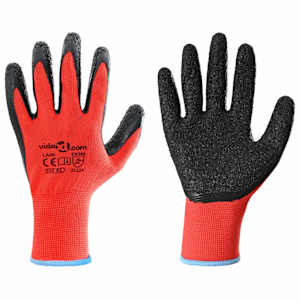Pracovní rukavice 12 pcs Červená a černá 9 / l Potažení latexem - obrázek 2