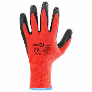 Pracovní rukavice 12 pcs Červená a černá 9 / l Potažení latexem - obrázek 6