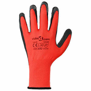 Pracovní rukavice 12 pcs Červená a černá 10 / xl Potažení latexem - obrázek 6