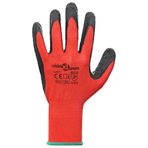 Pracovní rukavice 12 pcs Červená a černá 11 / XXL - obrázek 6