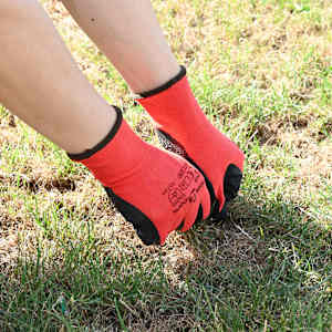 Delovne rokavice 24 pcs Rdeča in črna 11 / XXL Lateks premaz