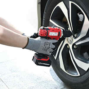 Delovne rokavice 12 pcs Siva in črna 7 / S Poliester