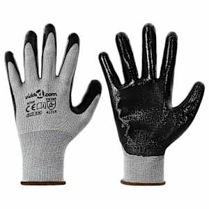 Pracovní rukavice 12 pcs Šedá a černá 8 / m Polyester - obrázek 2