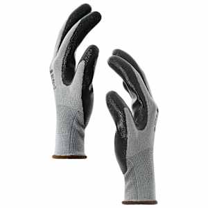 Pracovní rukavice 12 pcs Šedá a černá 8 / m Polyester - obrázek 5