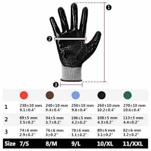 Pracovní rukavice 12 pcs Šedá a černá 8 / m Polyester - obrázek 10