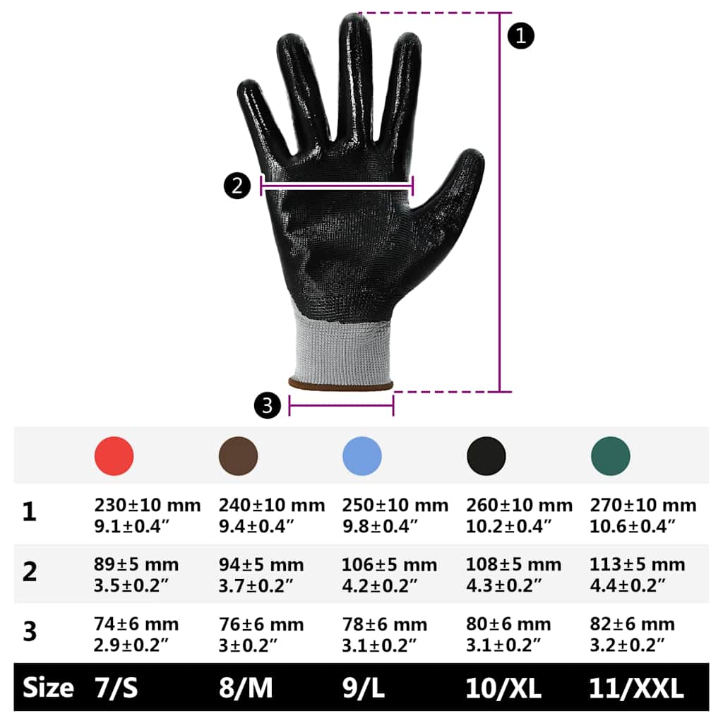 Munkakesztyűk 24 pcs Szürke és fekete 8 / m Poliészter 