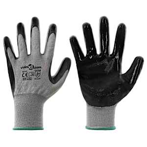 Pracovní rukavice 12 pcs Šedá a černá 11 / XXL Polyester - obrázek 2