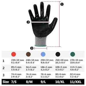 Pracovní rukavice 12 pcs Šedá a černá 11 / XXL Polyester - obrázek 10