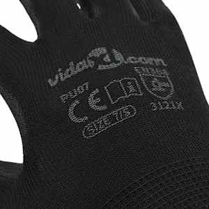 Pracovní rukavice 12 pcs Černá 7 / S Polyester - obrázek 8