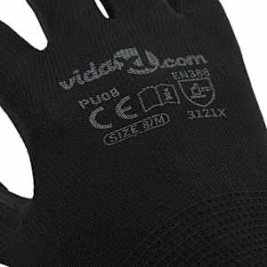 Pracovní rukavice 12 pcs Černá 8 / m Polyester - obrázek 8