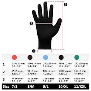 Pracovní rukavice 12 pcs Černá 8 / m Polyester - obrázek 10