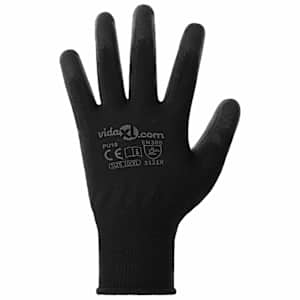Pracovní rukavice 12 pcs Černá 10 / xl Polyester - obrázek 5