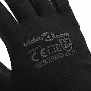 Pracovní rukavice 12 pcs Černá 11 / XXL Polyester - obrázek 8