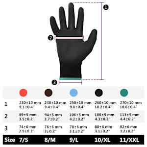 Pracovní rukavice 12 pcs Černá 11 / XXL Polyester - obrázek 10