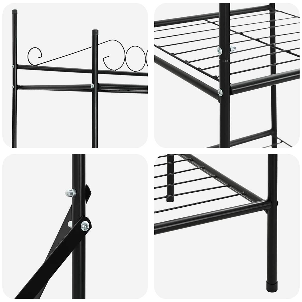 Åben Garderobe med hylde Sort 104,5 x 45 x 172 cm Stål - Billede 8