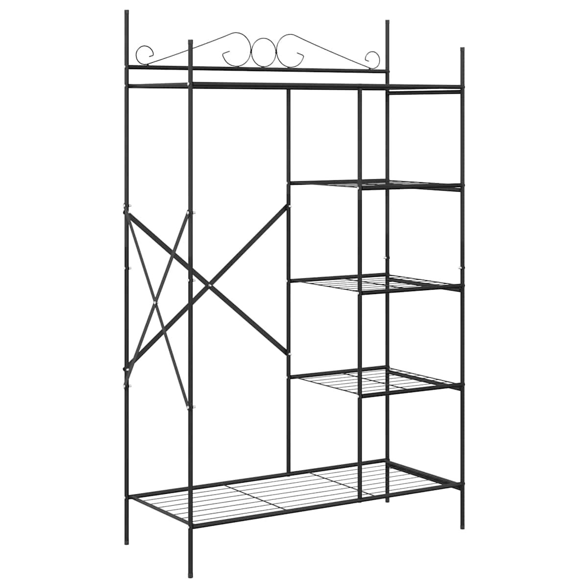 Åben Garderobe med hylde Sort 104,5 x 45 x 172 cm Stål - Billede 2