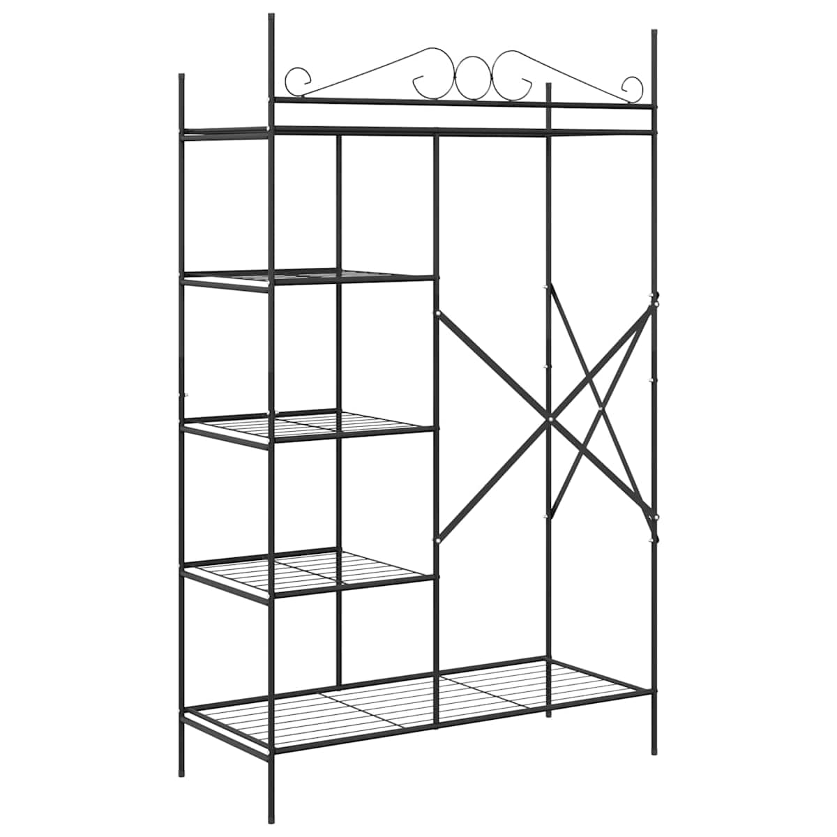 Åben Garderobe med hylde Sort 104,5 x 45 x 172 cm Stål - Billede 7