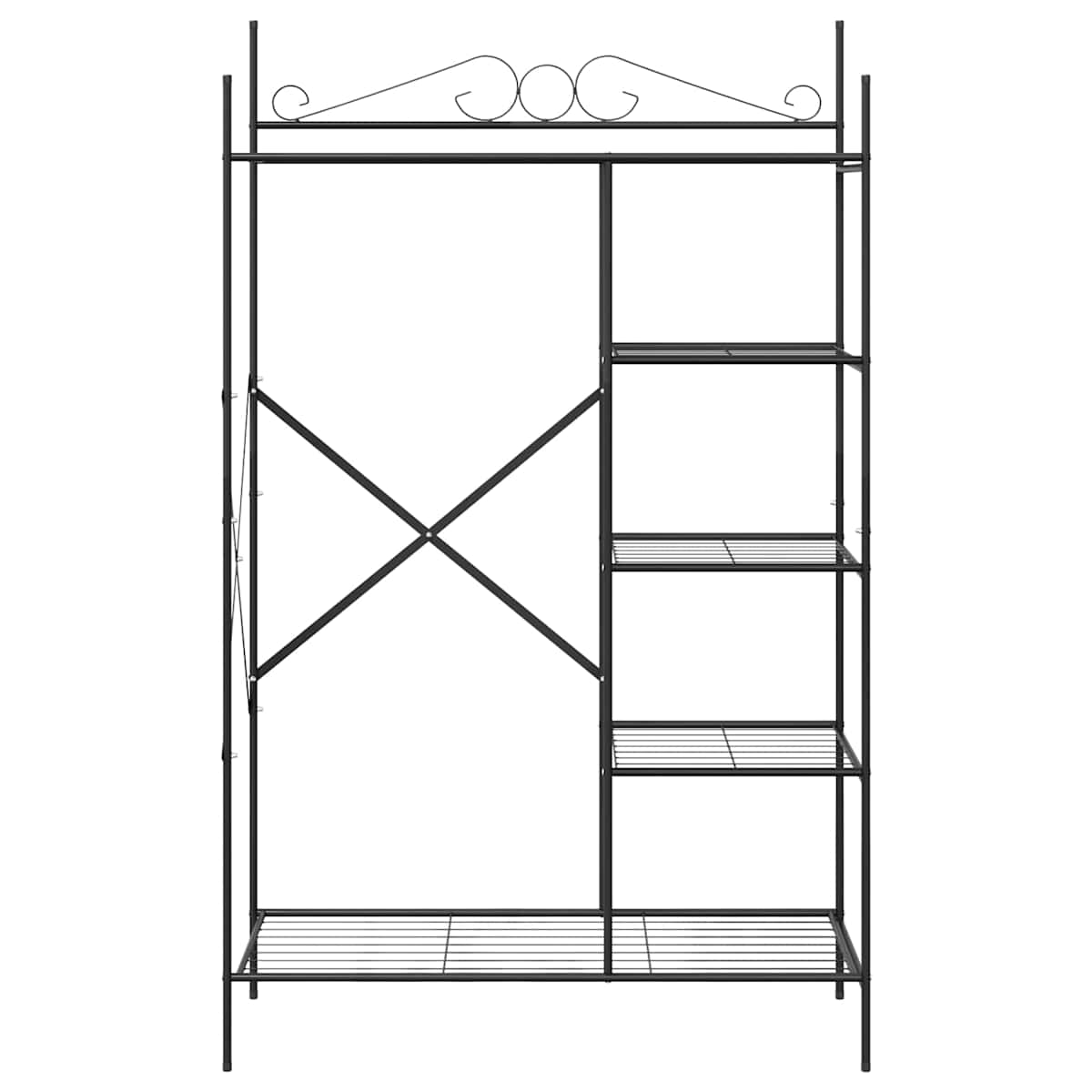 Åben Garderobe med hylde Sort 104,5 x 45 x 172 cm Stål - Billede 5