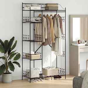 Odprt omara s polico Črna 101 x 43 x 188 cm Jeklo