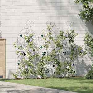 Vrtna ograja 3 pcs Zelena 112 x 39,5 cm Jeklo