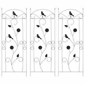 Zahradní plot 3 pcs Černá 110 x 40 cm Ocel - obrázek 2
