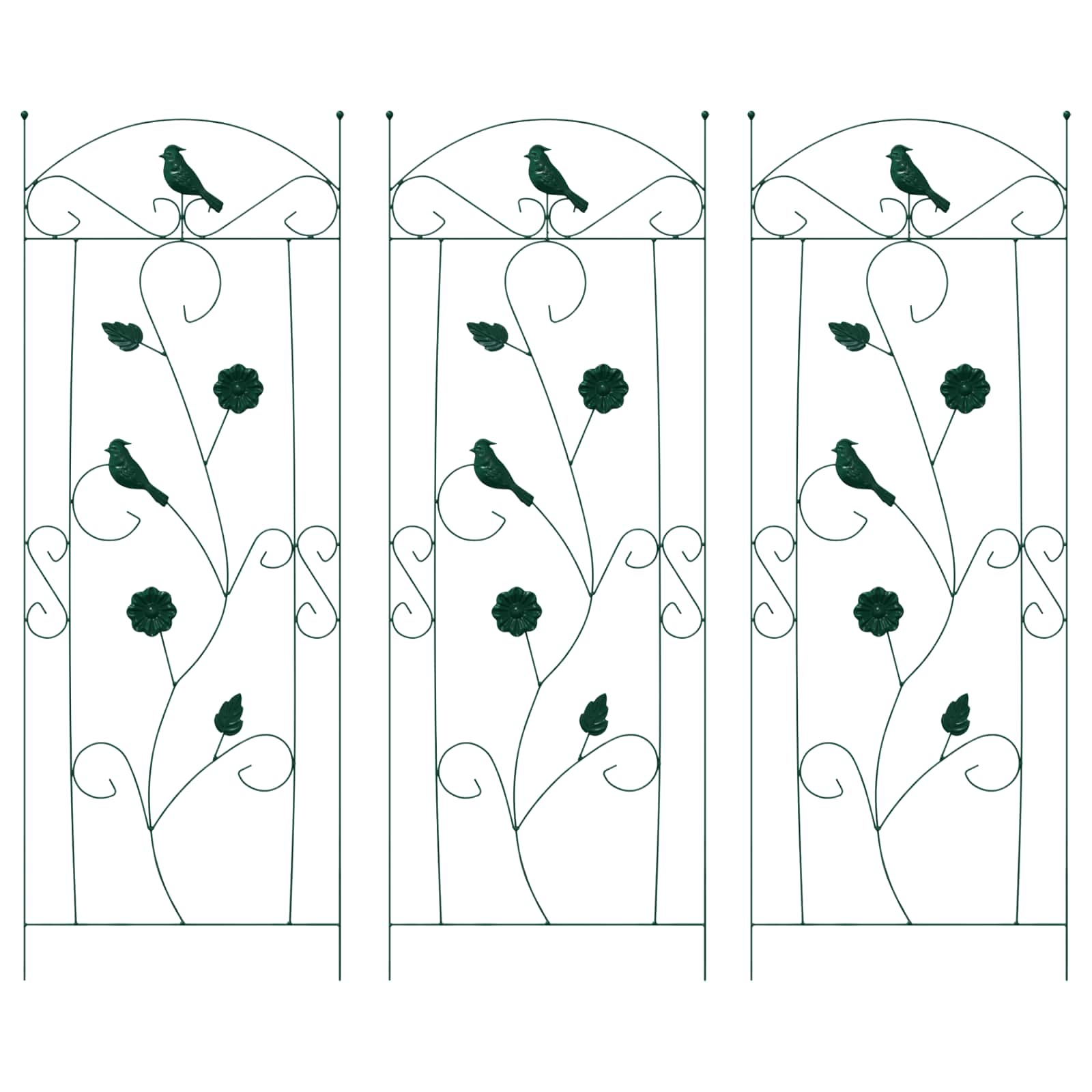 Puutarha-aita Säleikkö 3 pcs Vihreä 112 x 40 cm Teräs