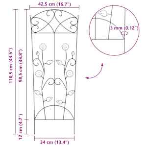 Zahradní plot 3 pcs Zelená 110,5 x 42,5 cm Ocel - obrázek 9