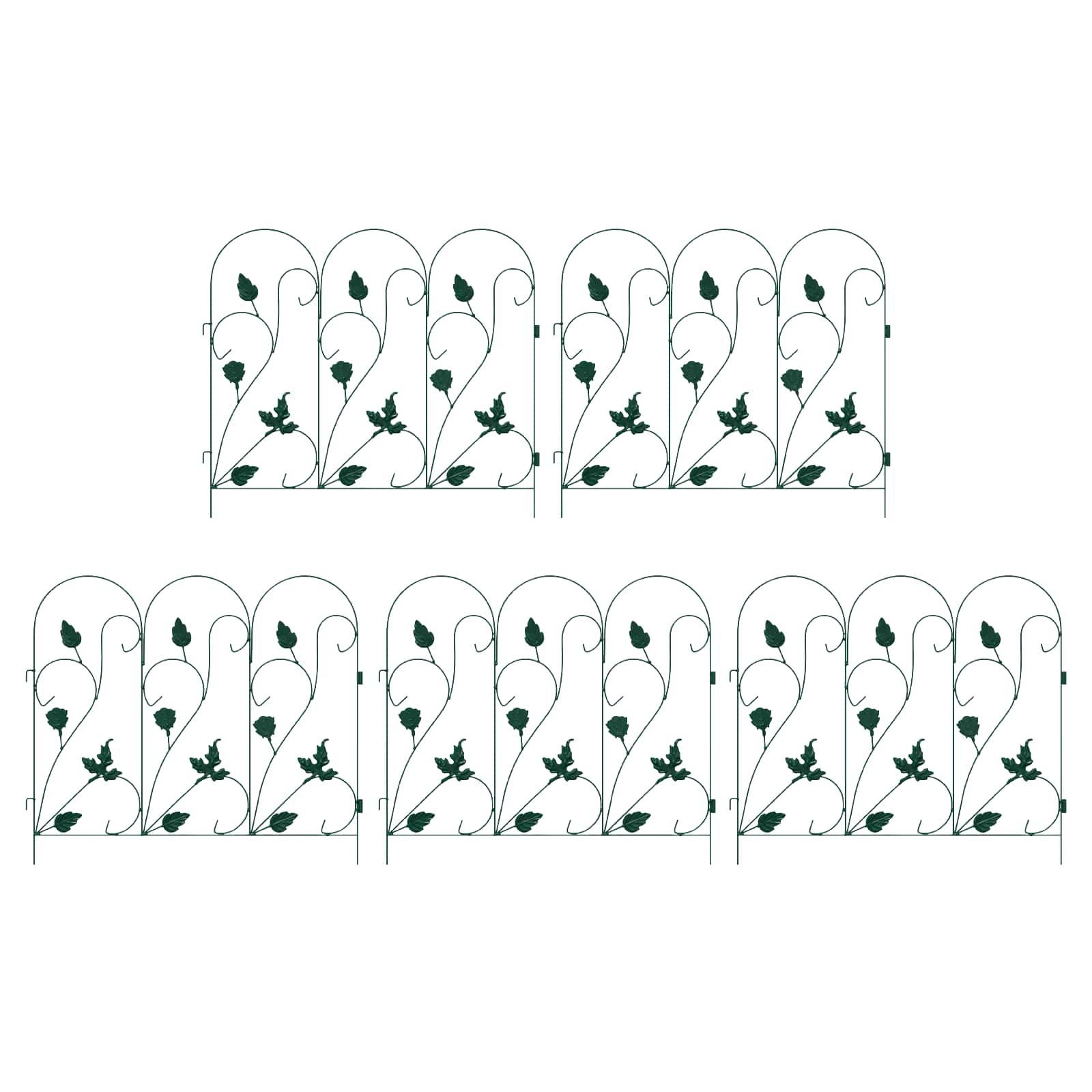 vidaXL Gard de Grădină 5 pcs Verde Oțel