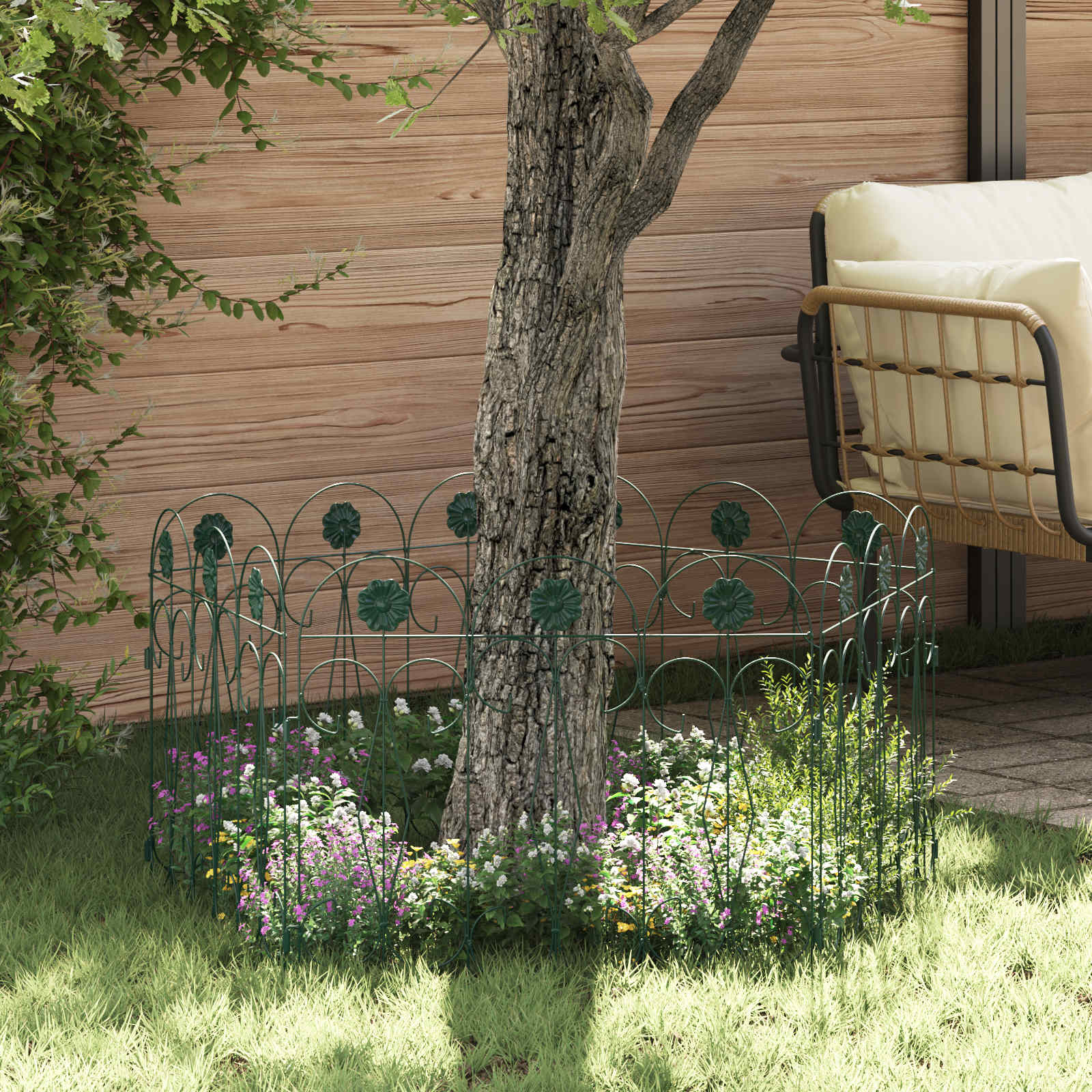 vidaXL Tuinhek Latwerk Groen