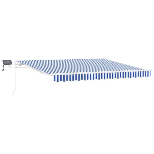 vidaXL Kokkuvolditav varikatus Sinine ja Valge 350 x 250 cm
