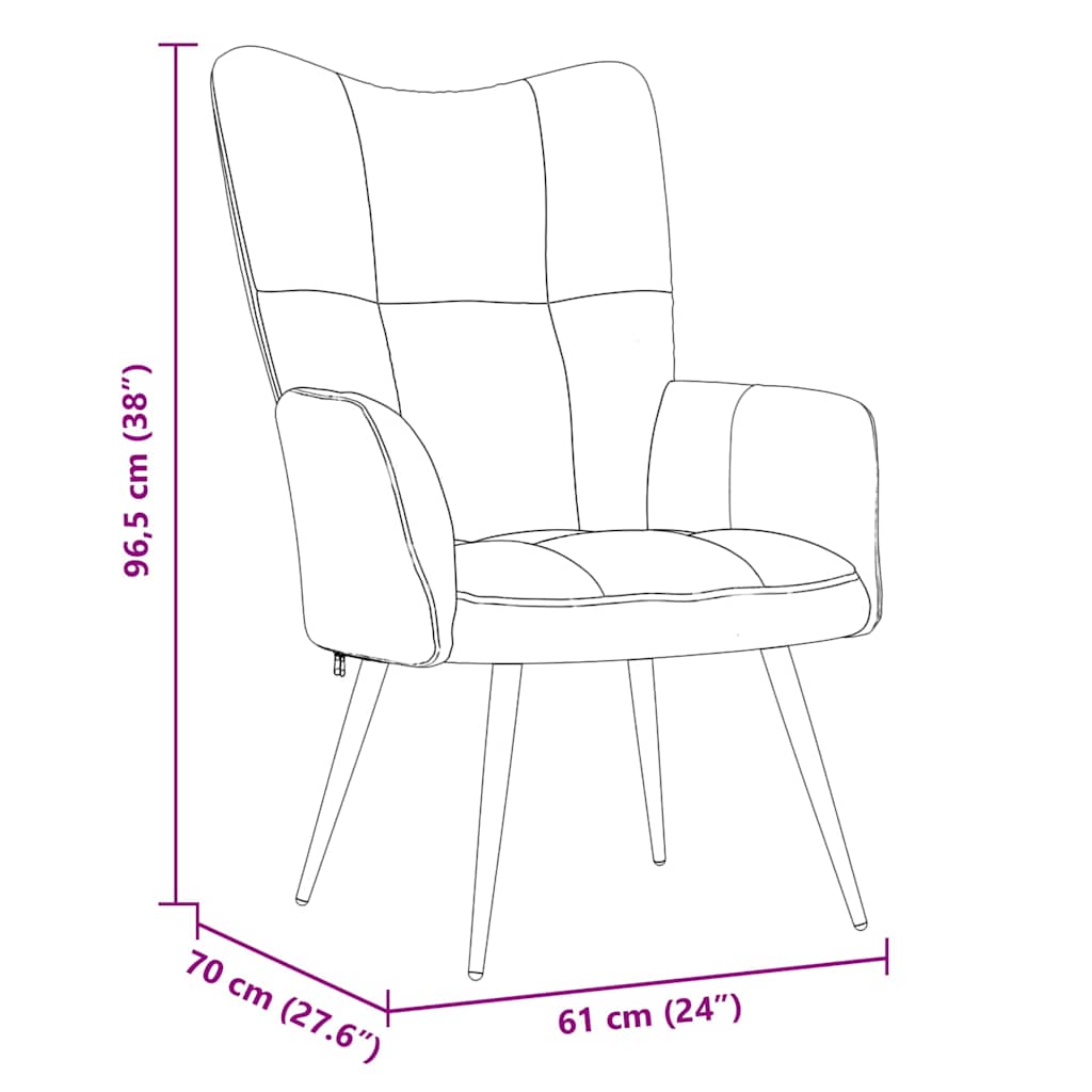 Rentoutumistuoli Tumma harmaa 70 x 61 x 96,5 cm Sametti - Image 8