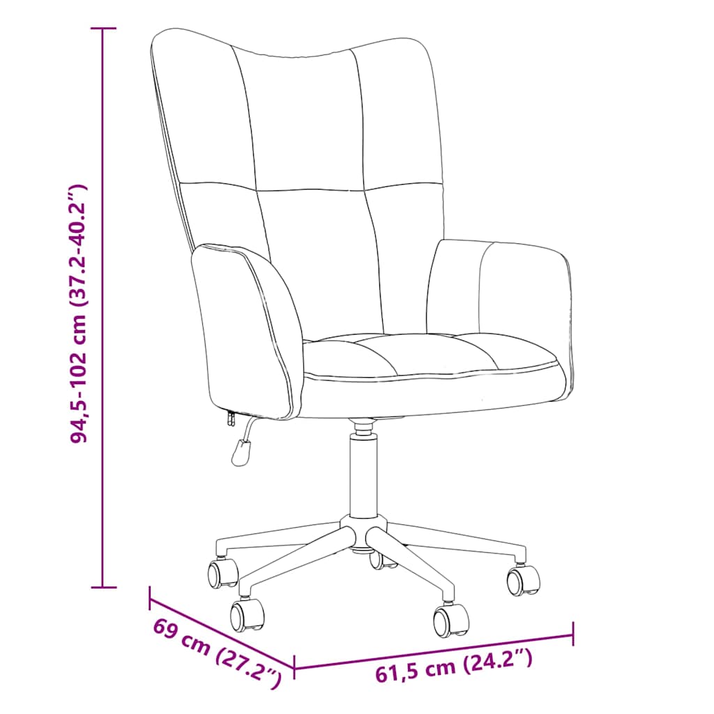 Rentoutumistuoli Vaaleanharmaa 69 x 61,5 x 102 cm Sametti - Image 8