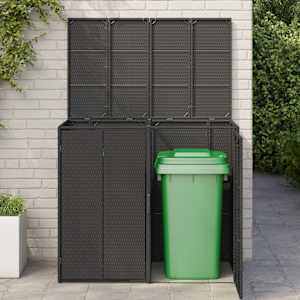 Kontejner na odpadky 2 pcs Černá 130 x 80 x 115 cm Polyethylen - obrázek 3