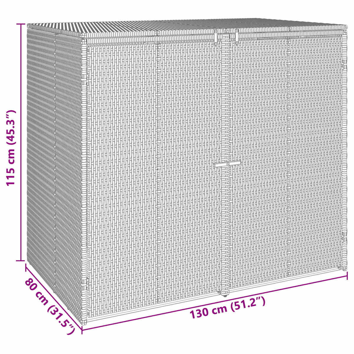 Affaldsbin boks 130 x 80 x 115 cm Polyethylen - Billede 11