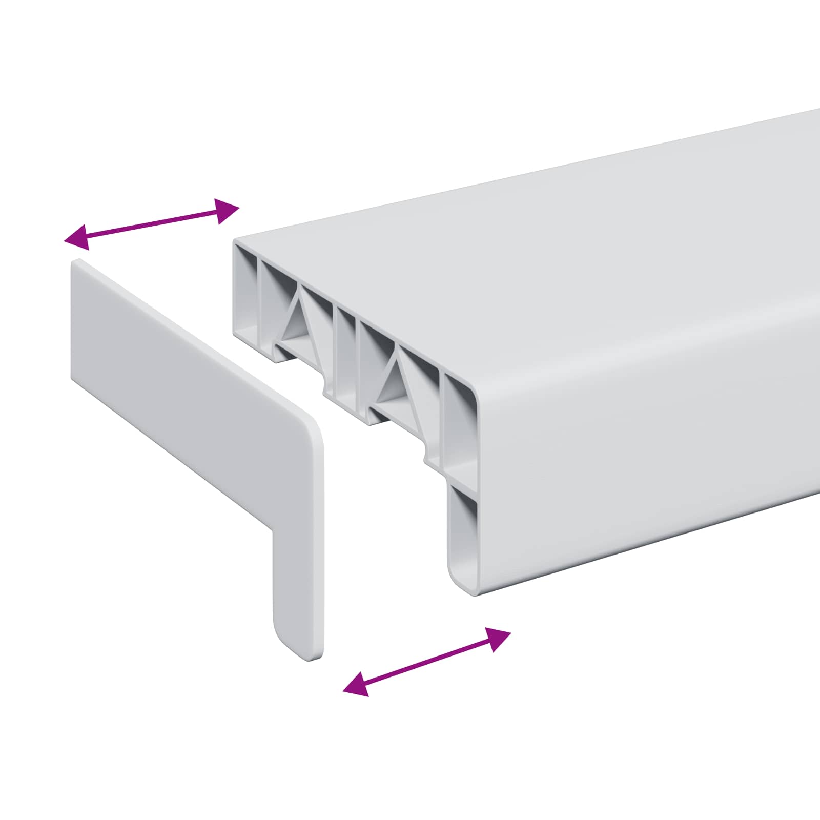 Prag de fereastră Alb 60 x 15 x 4,5 cm PVC amestecat cu UPVC [7]