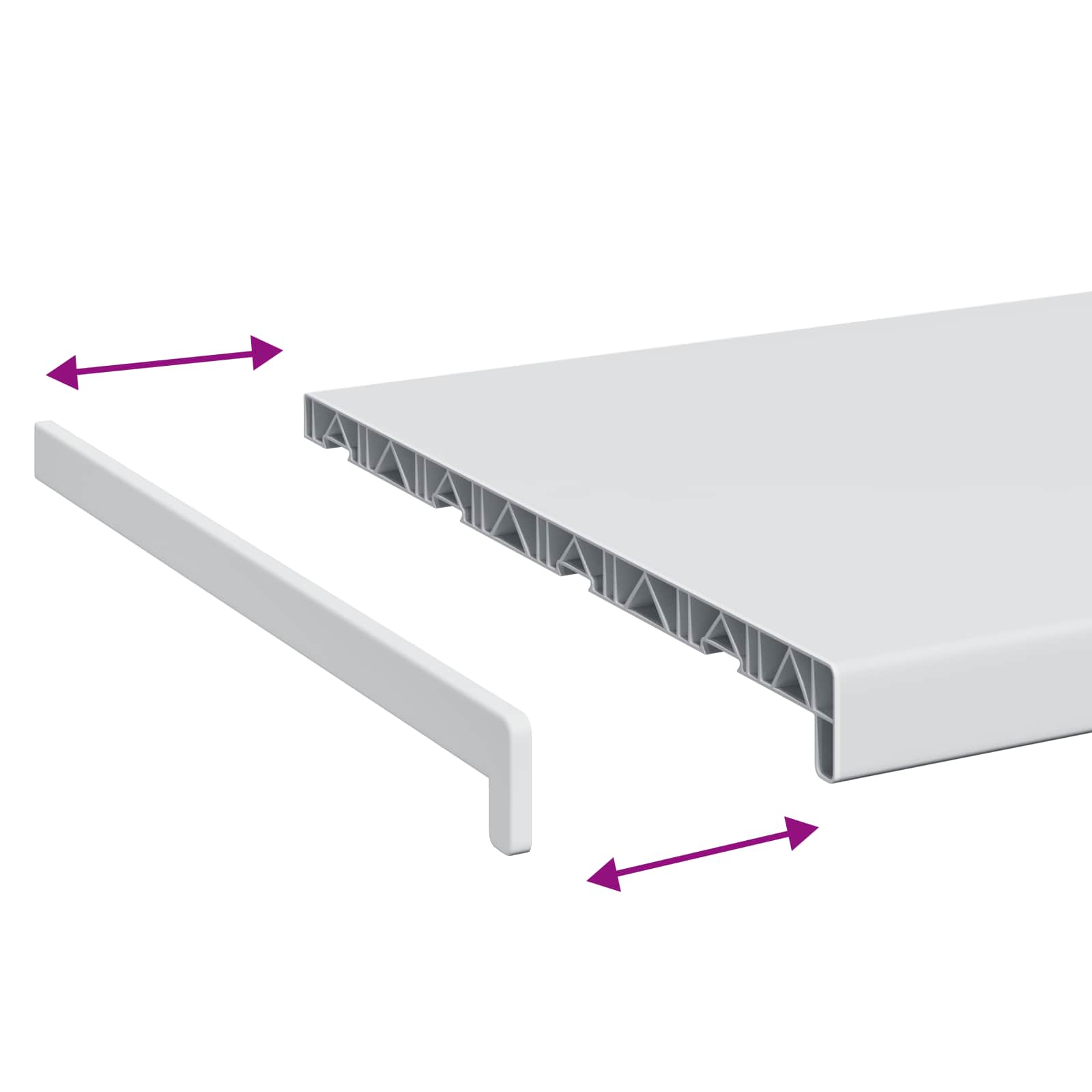 Prag de fereastră Alb 60 x 40 x 4,5 cm PVC amestecat cu UPVC [7]
