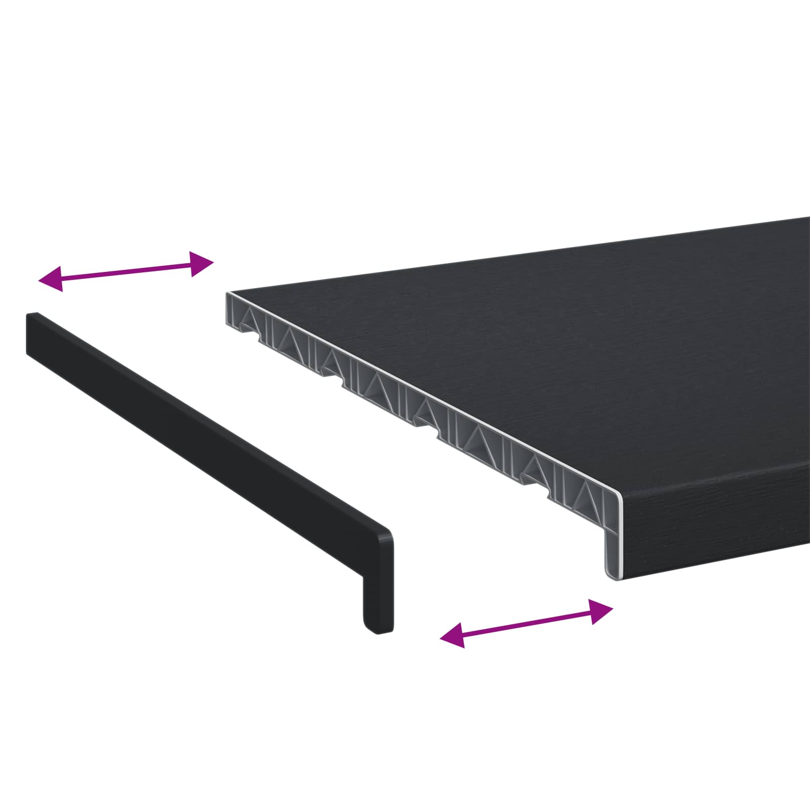 Prag de fereastră Antracit cu Textură de Lemn 140 x 40 x 4,5 cm [7]