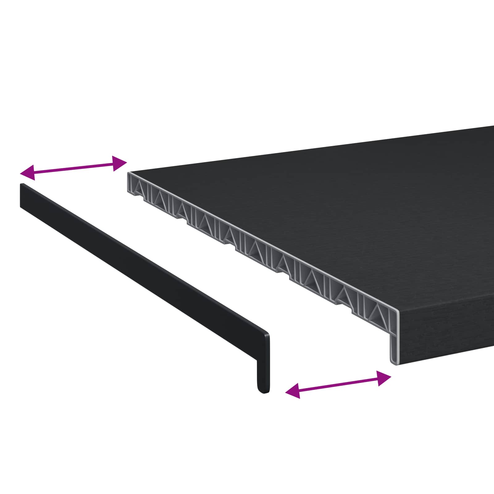 Prag de fereastră Antracit cu Textură de Lemn 100 x 50 x 4,5 cm [7]