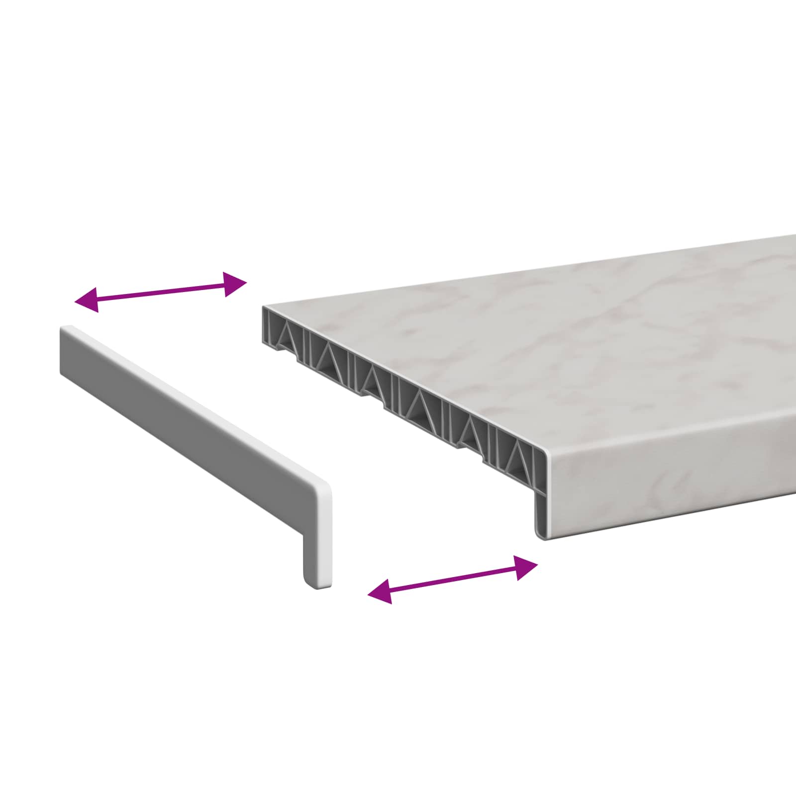 Logu palodze Marmora teksts -enure 100 x 35 x 4,5 cm PVC