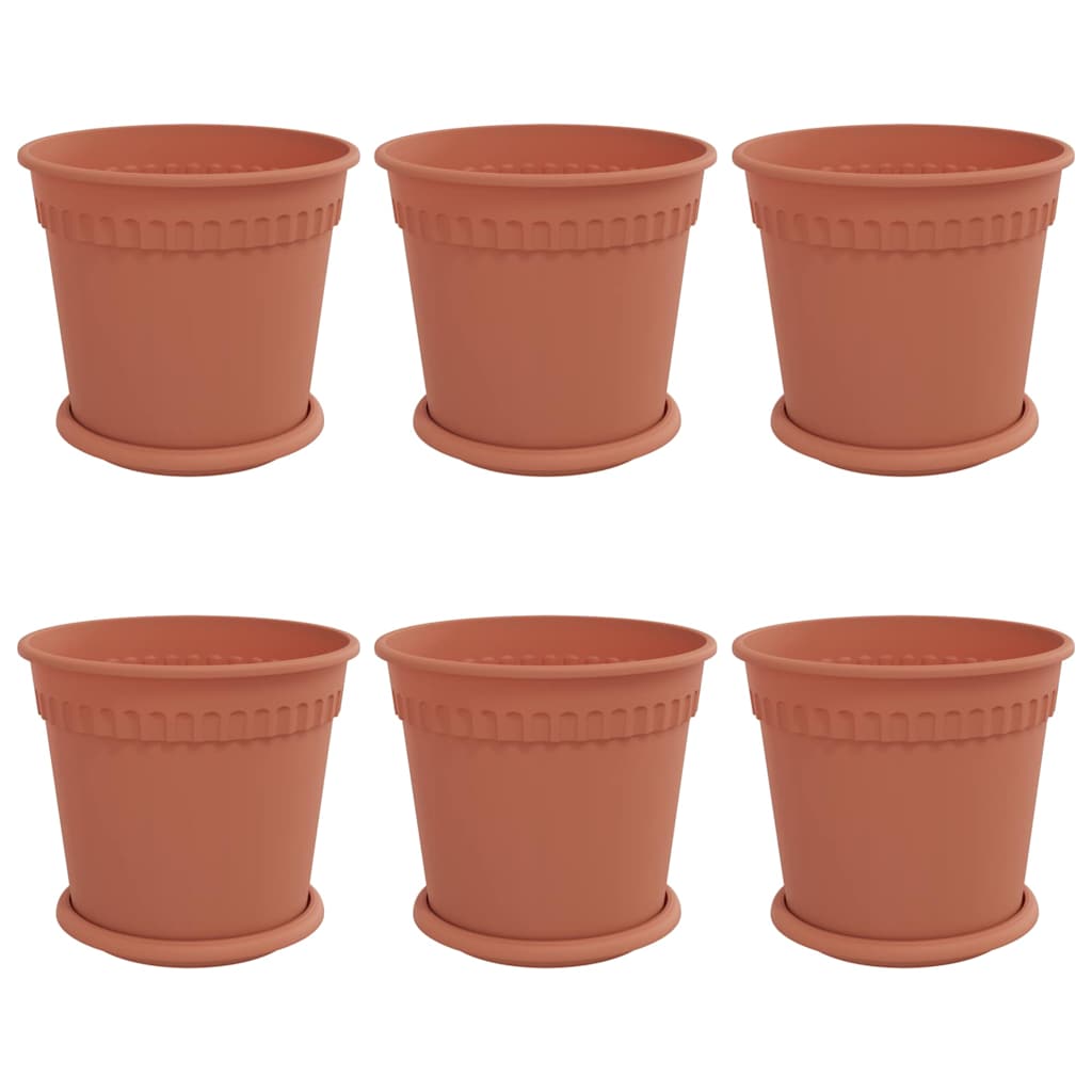 Augu podi 6 pcs Ķieģeļu sarkans Ø 19 x 16 cm Plastmasa