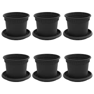 vidaXL Taimepotid 6 tk Must Plastmass