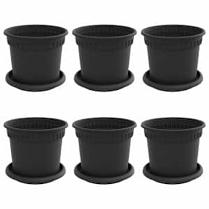 Květináče 6 pcs Černá Ø 15 x 12 cm Plast - obrázek 2