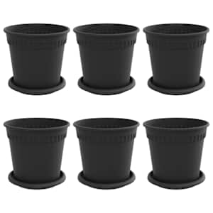 Květináče 6 pcs Černá Ø 17 x 14 cm Plast - obrázek 2