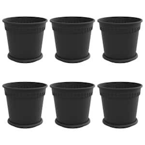 Květináče 6 pcs Černá Ø 19 x 16 cm Plast - obrázek 2