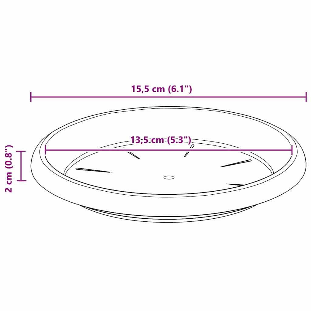 Augu podi 6 pcs Melna Ø 19 x 16 cm Plastmasa