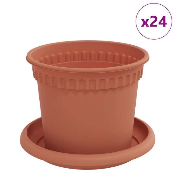 vidaXL Taimepotid 24 tk Kohviroosa Plastmass