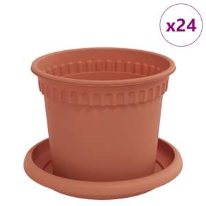 Květináče 24 pcs Cihlově červená Ø 12,5 x 10 cm Plast - obrázek 2