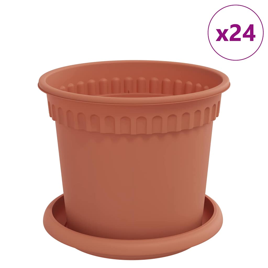Augu podi 24 pcs Ķieģeļu sarkans Ø 15 x 12 cm Plastmasa