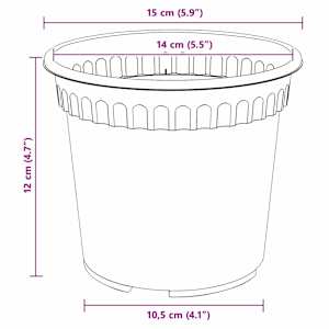 Květináče 24 pcs Cihlově červená Ø 15 x 12 cm Plast - obrázek 11